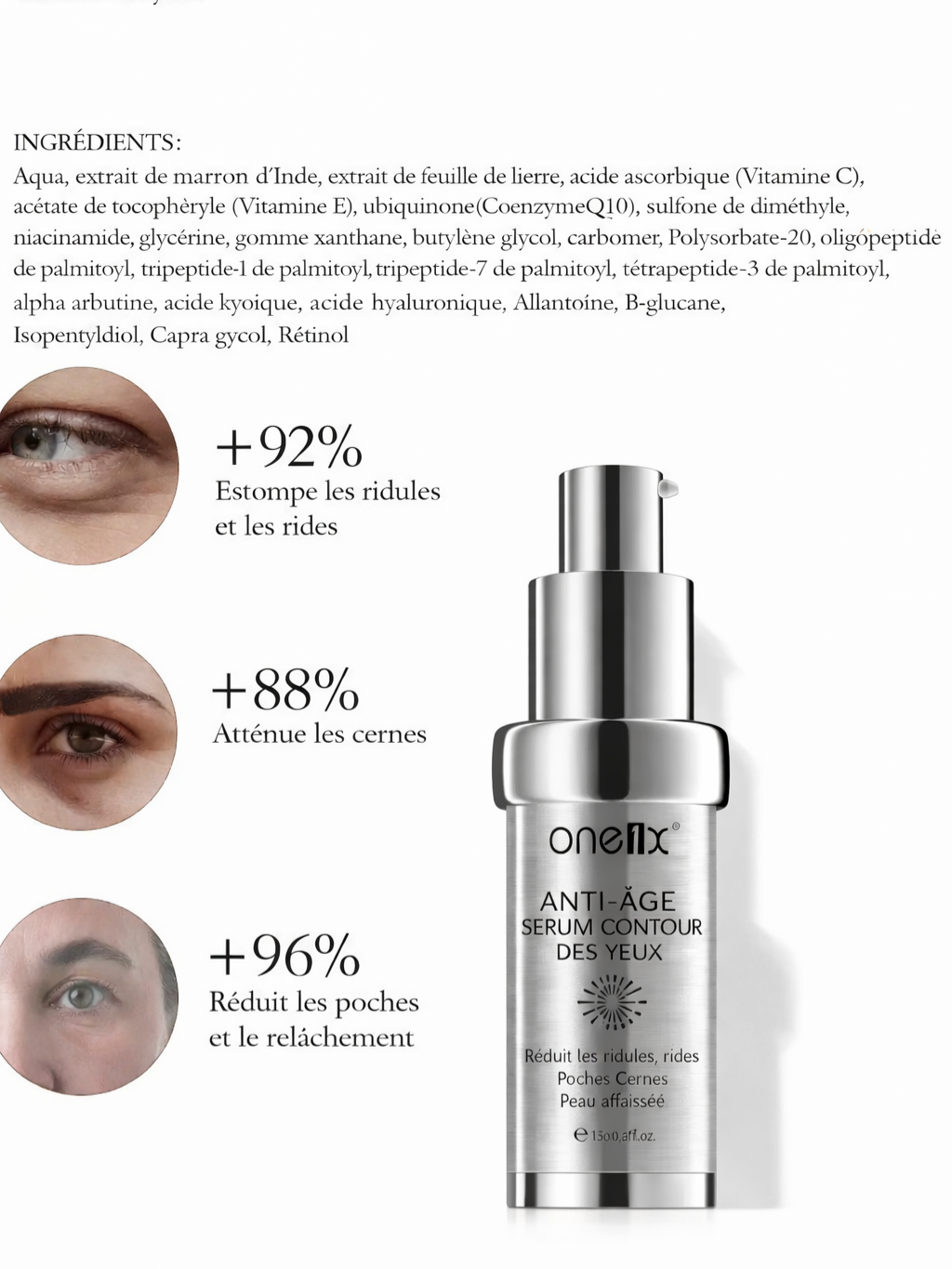 Sérum Regard Intense-Triple Action: Cernes,Poches & Rides. kosmetica